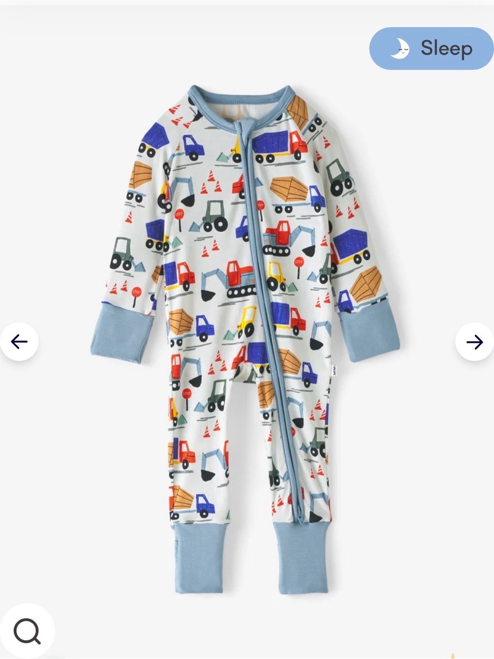 Little Sleepies Construction Zippy